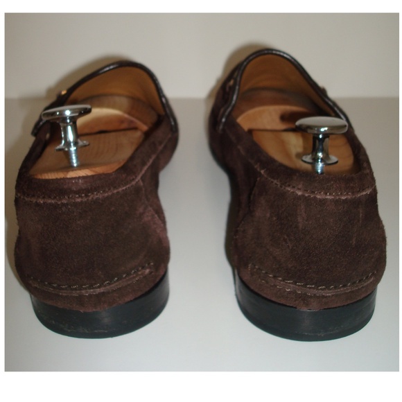 GUCCI Brown Suede Leather w/ Silver Horse Bits Moc Toe Loafers - Picture 8 of 12